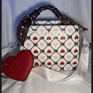 Steve Madden Valentine’s Day Hearts white crossbody purse bevelyn handbag